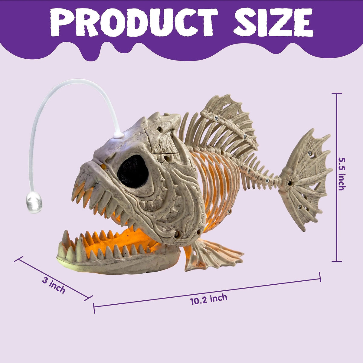 LED-Eye Skeleton Fish Halloween Decoration