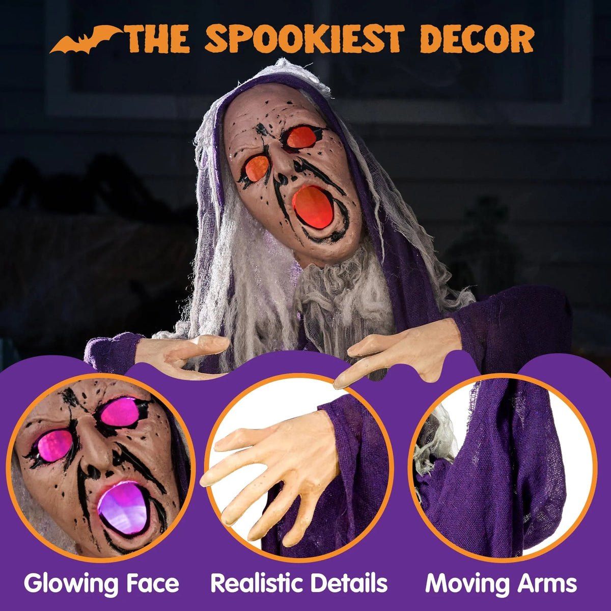 Halloween Zombie Groundbreaker Decoration with Light and Sound