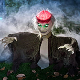 Halloween Zombie Groundbreaker Decoration with Light-Up Brain and Movable Hands