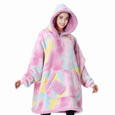 Adult Sherpa Wearable Blanket - Cotton Candy Tie Dye