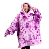 Adult Sherpa Wearable Blanket - Purple Tie Dye