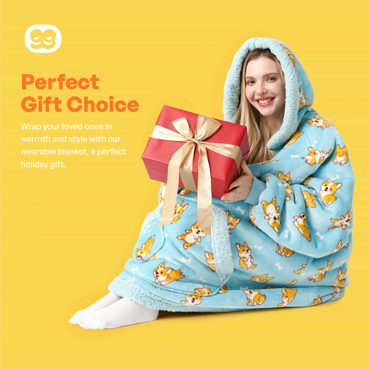 Adult Sherpa Wearable Blanket - Corgi