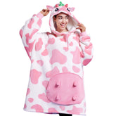 Strawberry Cow Adult Sherpa Wearable Blanket