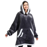 Dark Gray Adult Sherpa Wearable Blanket