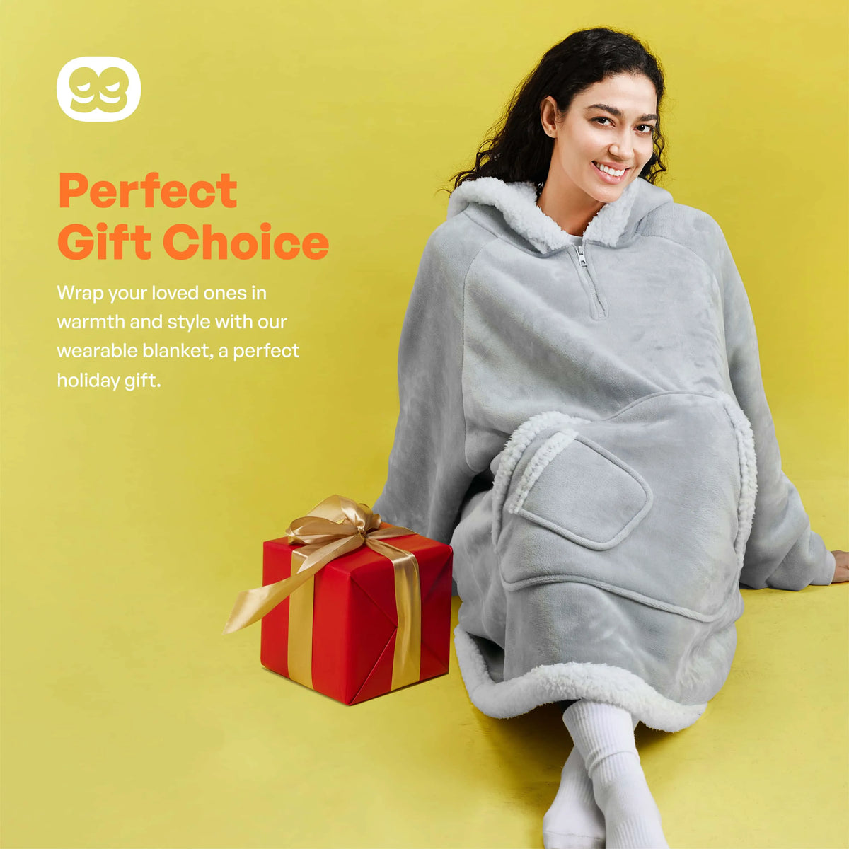Adult Sherpa Wearable Blanket - Gray