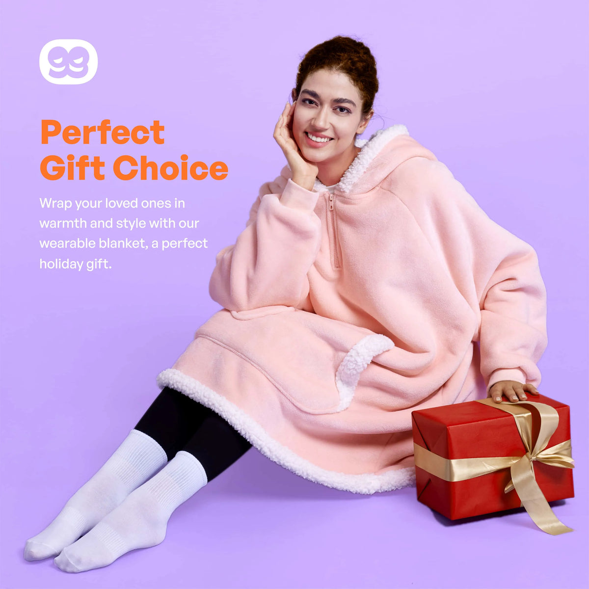 Adult Sherpa Wearable Blanket - Pink