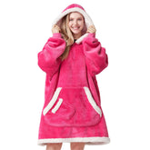 Adult Sherpa Wearable Blanket - Bright Pink