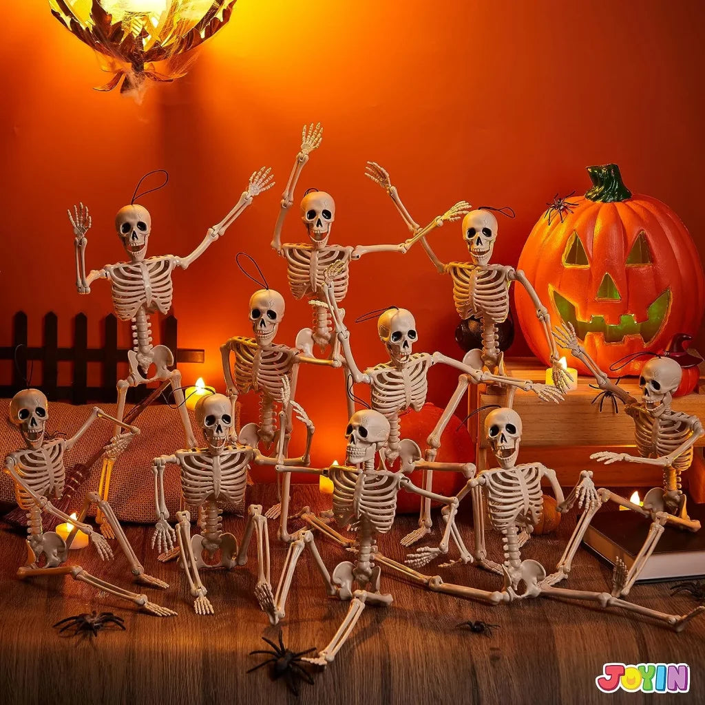 JOIN 10-Pack 16-Inch Halloween Hanging Skeletons