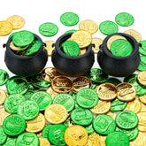 JOYIN 103-Piece St. Patrick's Day Cauldrons Set with Shamrock Coins