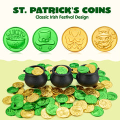 JOYIN 103-Piece St. Patrick's Day Cauldrons Set with Shamrock Coins
