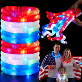 JOYIN 12-Piece Patriotic Light-Up Pop Tubes and Glow Sticks Set for 4th of July