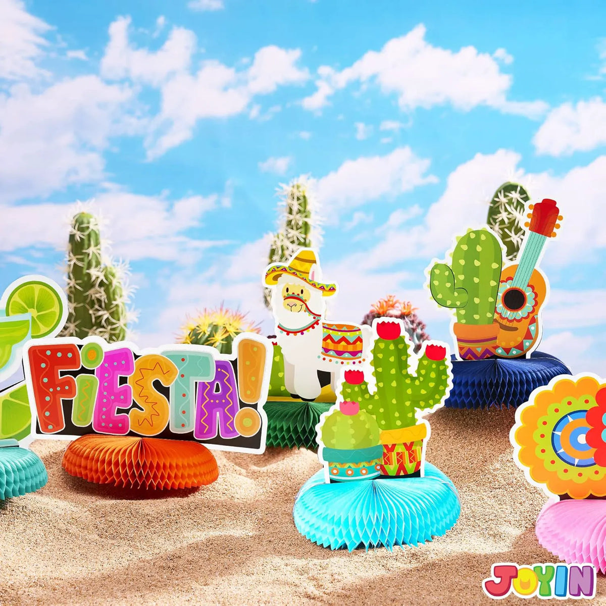 JOYIN 12-Pack Cinco de Mayo Honeycomb Table Centerpieces