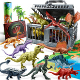 JOYIN 19-Piece Dinosaur Toy Set with Play Mat and Storage Cage