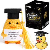 Handmade Crochet Graduation Duck Plush for High School, College, and Toddler Grad Gifts