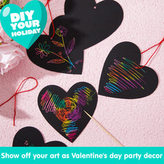 JOYIN 24 Pack Valentine's Day Cards with Scratch Heart Paper