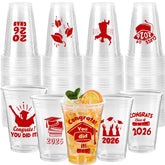 24 Pack 16oz Red Disposable Cups - Class of 2026 Graduation Party Supplies
