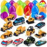 JOYIN 24 Prefilled Easter Eggs with Vehicle Toys