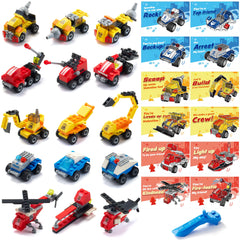 JOYIN 24-Piece Valentine's Day Mini Truck Building Blocks with Cards