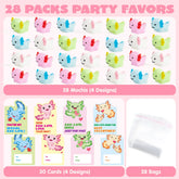 JOYIN 28-Pack Valentine's Day Axolotl Mochi Squishy Toys with Funny Cards for Kids