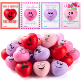 JOYIN 28-Piece Valentine's Day Heart-Shaped Stress Balls with Cards