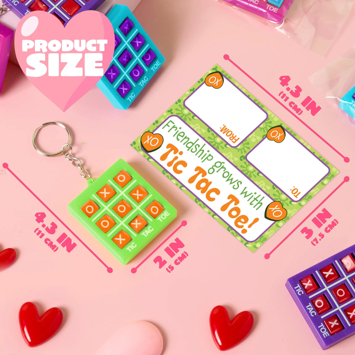 JOYIN 28-Piece Valentine's Day Plastic Tic Tac Toe Game Favors in 4 Colors for Kids Goodie Bag Stuffers