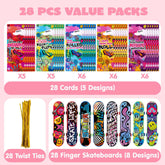JOYIN 28-Piece Valentine's Day Finger Skateboards with Cards for Kids, Party Favors