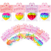 JOYIN 30-Pack Valentine's Day Gift Cards with Heart Pop Bubble Keychain Stress Relief Fidget Toys for Kids