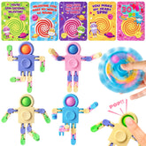 JOYIN 30-Pack Valentine's Day Pastel Robot Fidget Spinners with Cards