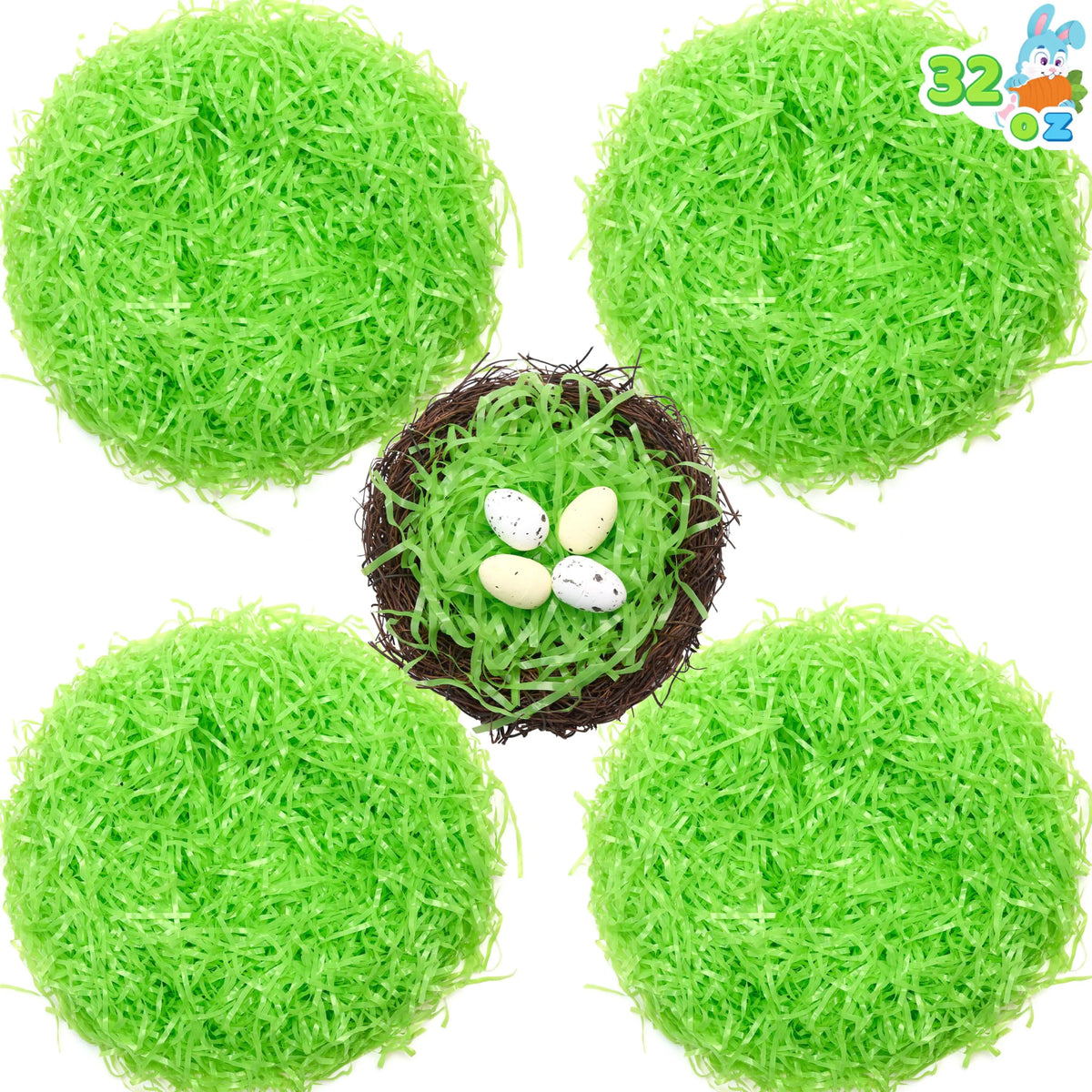 JOYIN 32 oz Light Green Plastic Easter Grass