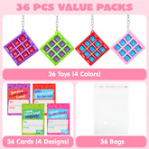 JOIN 36-Piece Valentine's Day Tic-Tac-Toe Keychain Set with Greeting Cards
