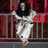 36-Inch Hanging Ghost Skeleton with Lights for Halloween