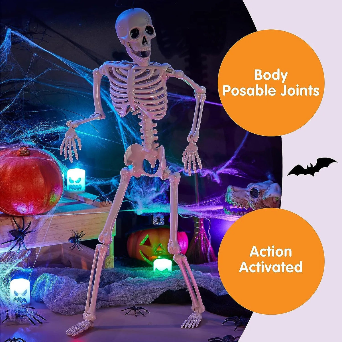 JOYIN 3-Pack 16-Inch Halloween Hanging Skeletons with Movable Joints
