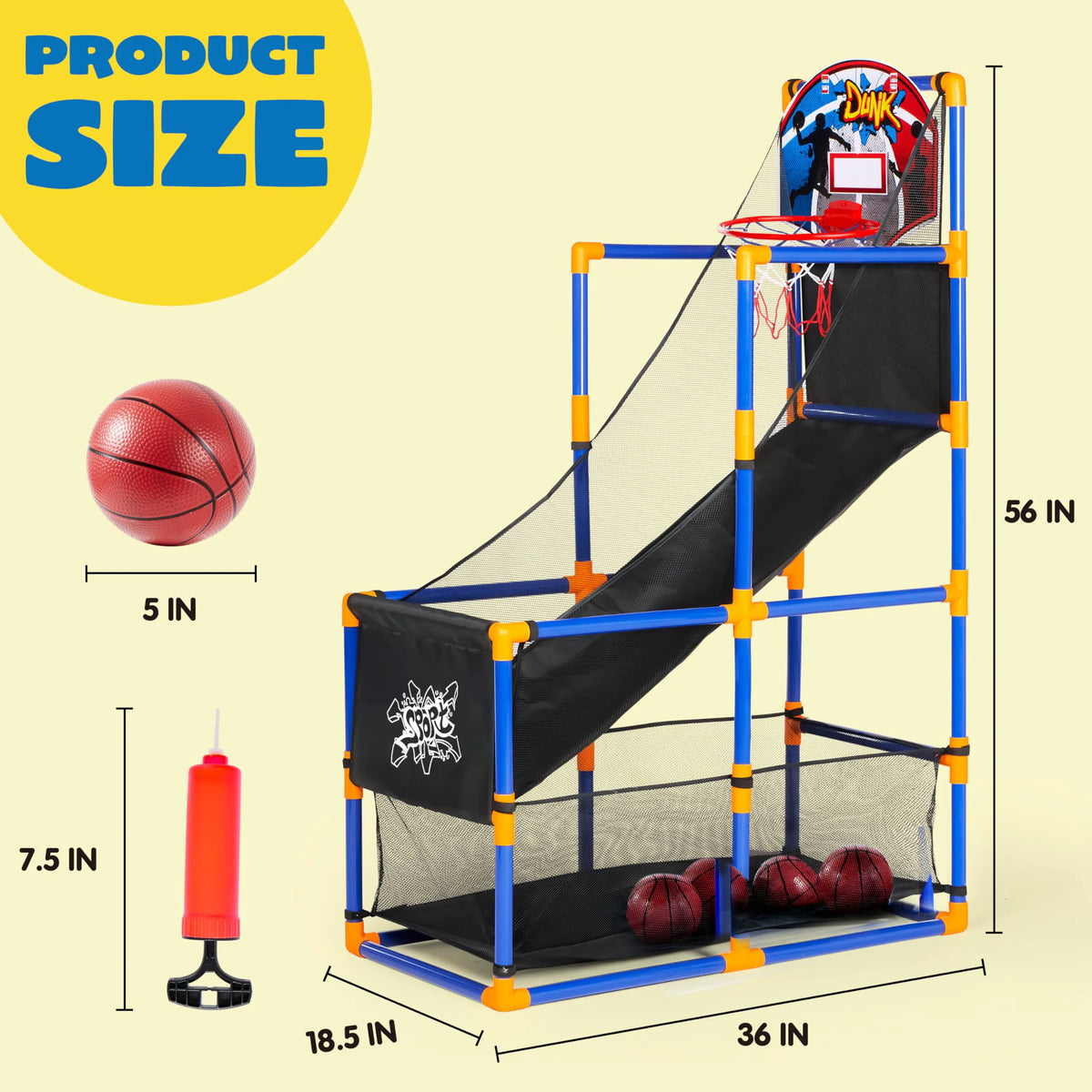 JOYIN Arcade Basketball Game Set with 4 Balls for Kids