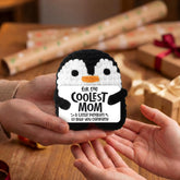 Handmade Crochet Mini Penguin Doll with Card, Funny Gift for Mom