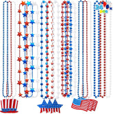JOYIN Patriotic July 4th Beaded Necklaces with Holiday Pendants (24 Pack)