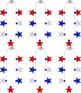 JOYIN Patriotic Red, White & Blue Light-Up Star Necklaces (6 Pack)