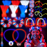 JOYIN Red, White & Blue 4th of July Glow Sticks & Accessories Pack