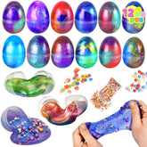 Joyin 12 Pcs Prefilled Easter Eggs with Galaxy Slime & Toys