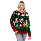 LED Ugly Christmas Sweater with Built-in Light Bulbs for Men and Women
