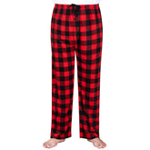 Men's Red & Black Plaid Fleece Pajama Pants