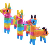 Rainbow Mini Donkey Piñatas, 3 Pack