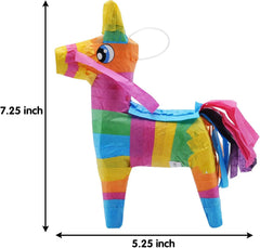 Rainbow Mini Donkey Piñatas, 3 Pack