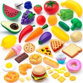 50-Piece Plastic Play Food Set