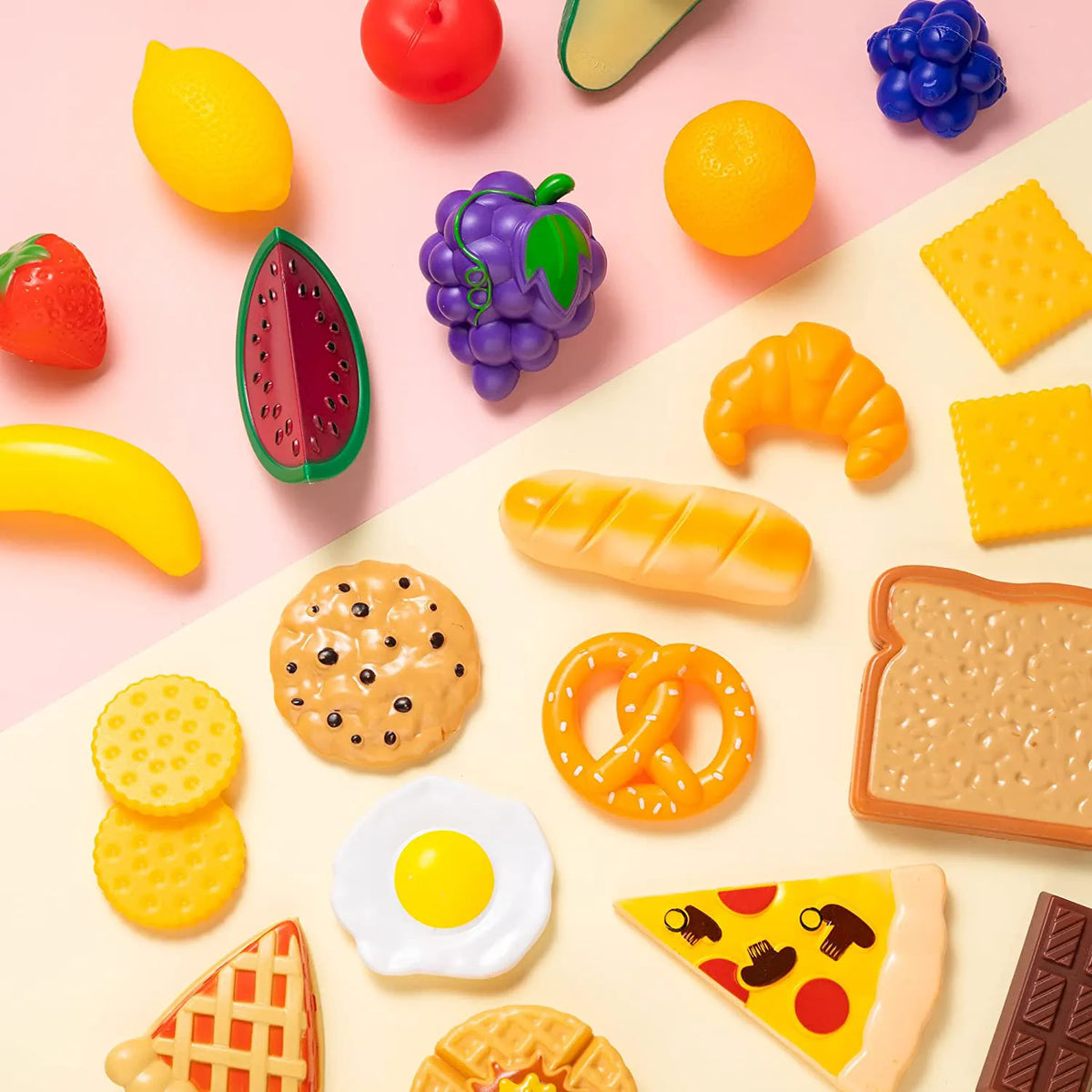 50-Piece Plastic Play Food Set