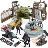 SYNCFUN Military Toy Set with Army Base, Vehicles & Action Figures