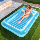 Sloosh-XL Inflatable Tanning Pool Lounge Float - 85x57 Inch Extra Large Sun Tan Tub for Adults