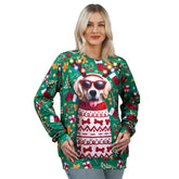 Unisex LED Light-Up Reindeer Puppy Christmas Sweatshirt