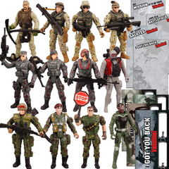 12Pcs Military Action Figure Valentines Cards for Kids Classroom Exchange Gifts