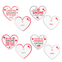 16 Gnome Valentine Cards with Plush Toys for Kids Classroom Exchange