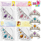 28 Pcs Valentine's Day Cards for Kids with Princess Crown Headbands